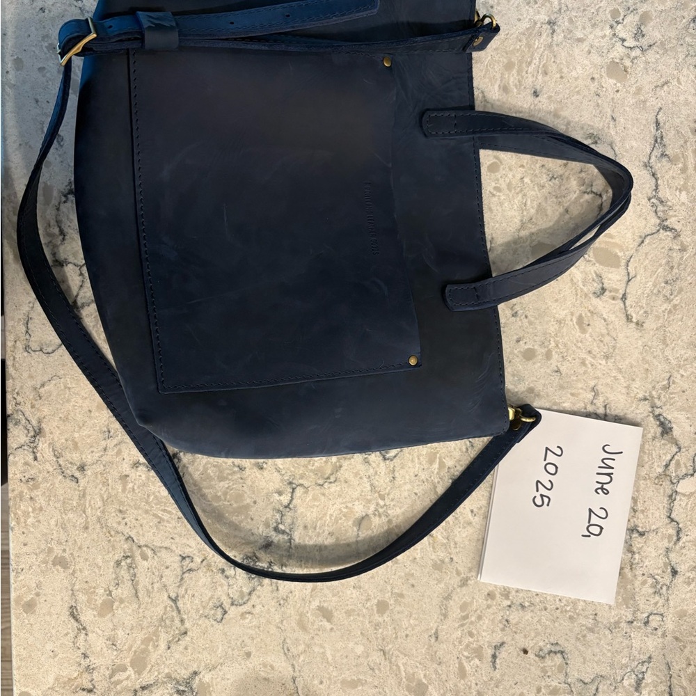 Portland Leather Navy Tote Bag